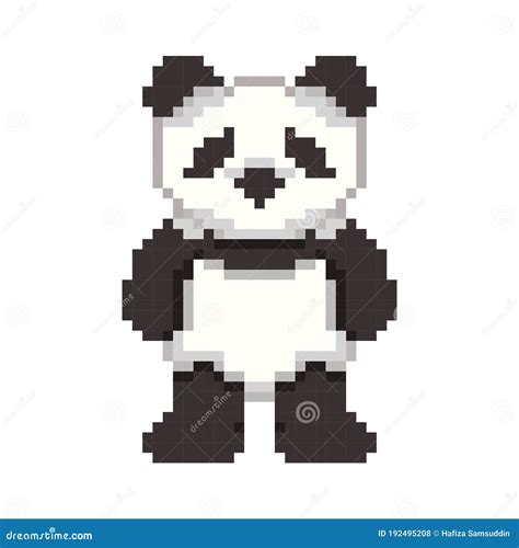 Pixel Art Panda Vector Illustration Decorative Design Stock Vector