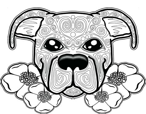 Pitbull coloring page from dogs category. Dog Coloring Pages for Adults - Best Coloring Pages For Kids