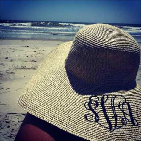 Monogram Everything Monogrammed Beach Hat Monogram Hats Large Brim Hat