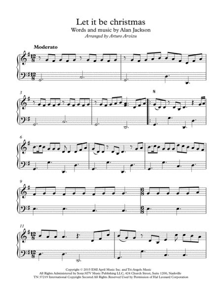 Let It Be Christmas Sheet Music Alan Jackson Piano Solo
