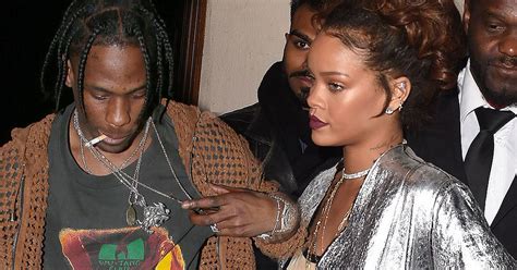 Rihanna And Travis Scott Party At Paris Nightclub As Singer Glitters