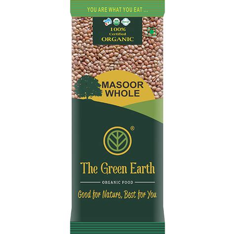 Masoor Whole 500gms The Green Earth Organic