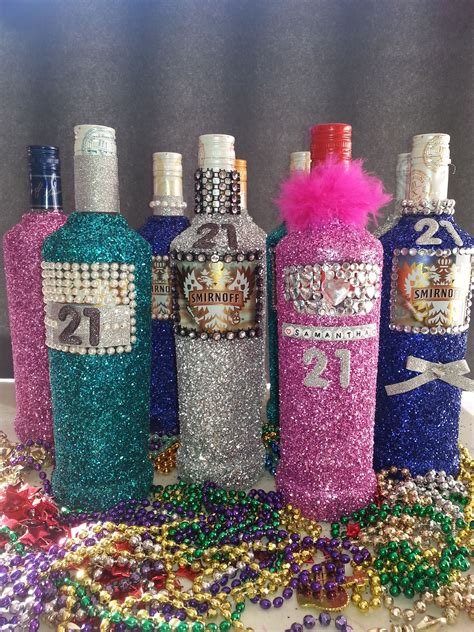 Glitter Bottles For A 21st Birthday Party 21st Birthday Diy 21st