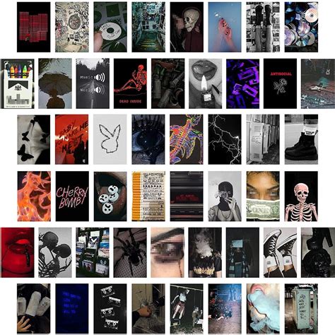 Aesthetic Wall Collage Kit 50pcs Grunge 50 Set 4x6 Inch Etsy