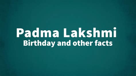 Padma Lakshmi List Of National Days