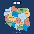 Descarga Vector De Mapa De La División Administrativa De Polonia