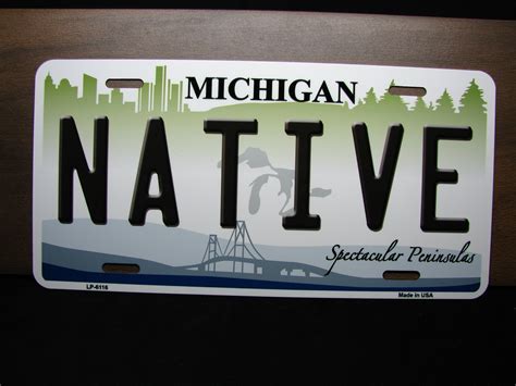 Native Michigan State License Plate Metal Novelty Car License Etsy