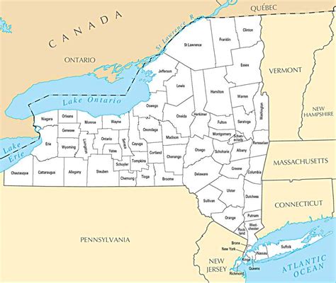 New York State County Map A Map Of New York State Counties