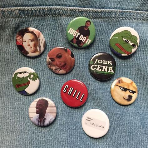 Meme Buttons Pin And Patches Etsy Buttons