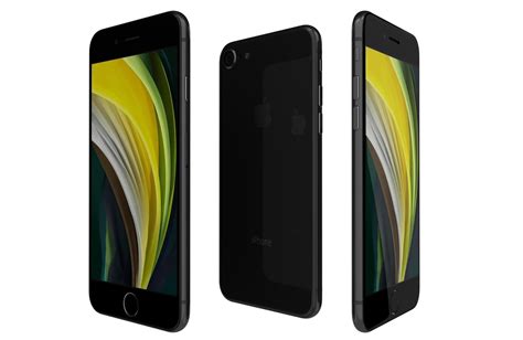 apple iphone se 2020 black 3d cgtrader