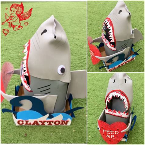 Shark Valentines Day Card Box Boys Valentines Boxes Valentines Card