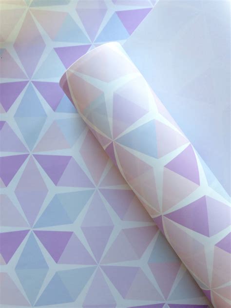 Removable Wallpaper Geometric Pastel Pattern Felt