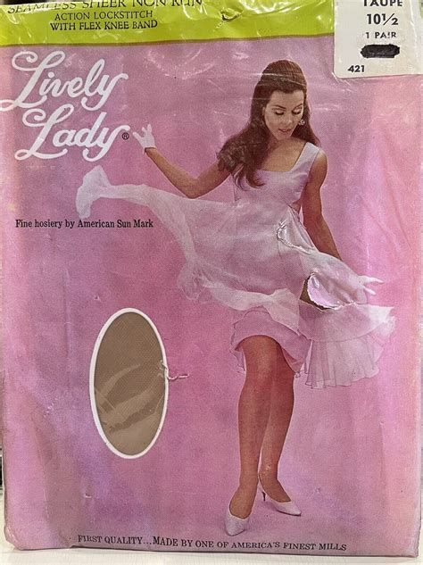 Rare Vintage Nylon Stockings By Lively Lady Circa 19 Gem