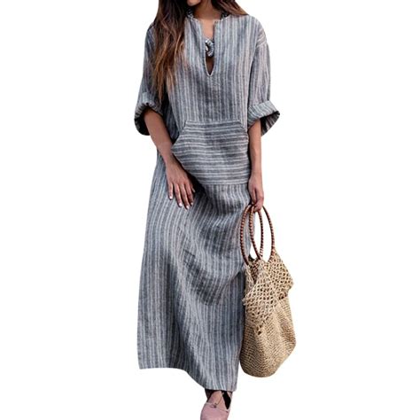 Plus Size Maxi Dress Women 2018 Spring Summer V Neck Long Sleeve Striped Long Dress 3xl 4xl 5xl