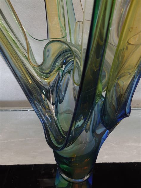 Multi Color Modern Art Polish Crystal Glass Sculpture For Sale At 1stdibs