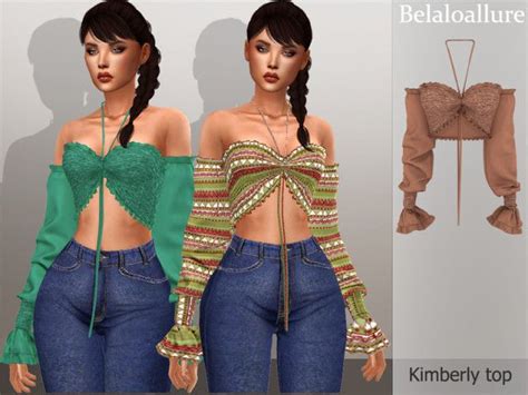Emily Cc Finds Belaloallurekimberly Top Created For The Sims 4