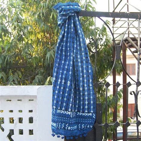 Printed Cotton Indigo Blue Scarves At Rs 235 In Jaipur Id 18982274633