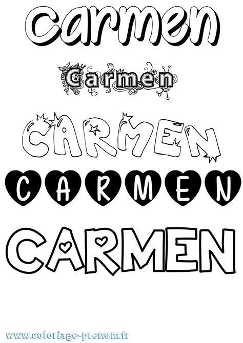 Coloriage Du Prénom Carmen à Imprimer Ou Télécharger Facilement