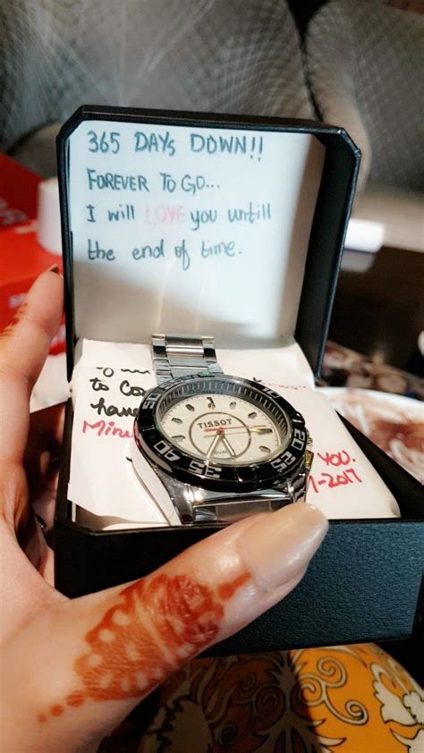 Gave Him Wrist Watch With A Love Note 1st Anniversary Ts For Him