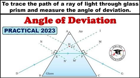 To Trace The Path Of A Ray Of Light Through Glass Prism And Measure The