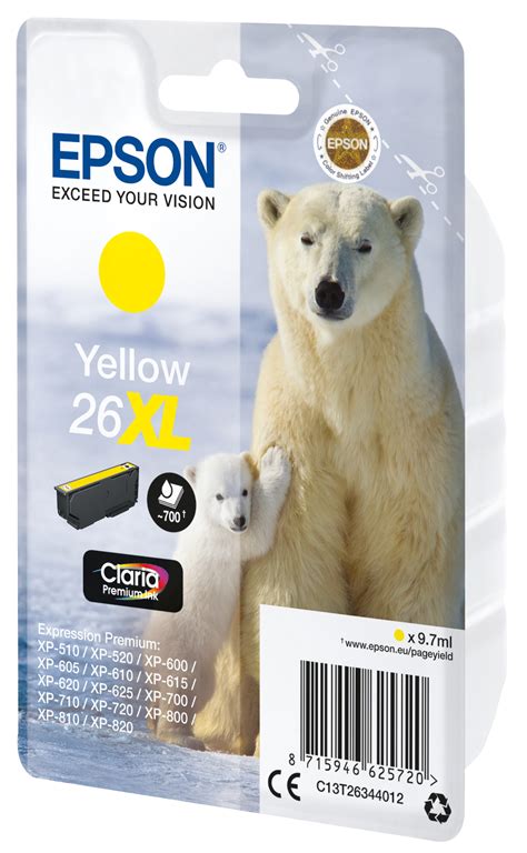You can even print from your smartphone, ipad or tablet with epson connect. EPSON 26XL Yellow (Ours blanc) (XP-600/XP-605/XP-700/XP ...