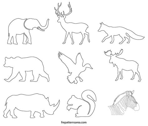 Wildlife Animal Silhouette Stencil Vectors And Printable Templates