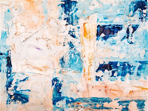 Hd Wallpaper Beige And Blue Abstract Painting Abstract Expressionism