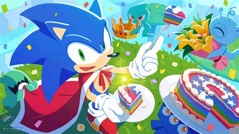 обои Sonic Еж Соник Звуковые цвета кекс Торт на день рождения с