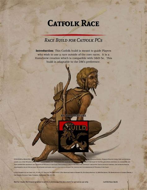 Catfolk Race Build Dungeon Masters Guild Dungeon