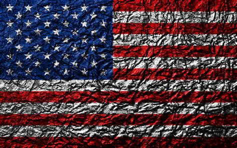 K Descarga Gratis Bandera De Estados Unidos Textura De Piedra Textura De Ondas Bandera