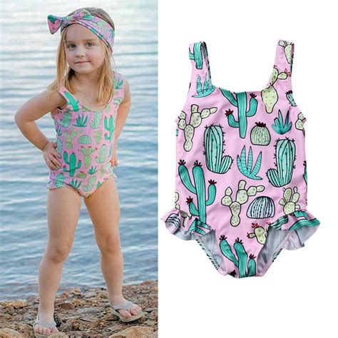 0 3y Cute Cactus Print Swimsuits Toddler Kid Baby Girl Swimwear