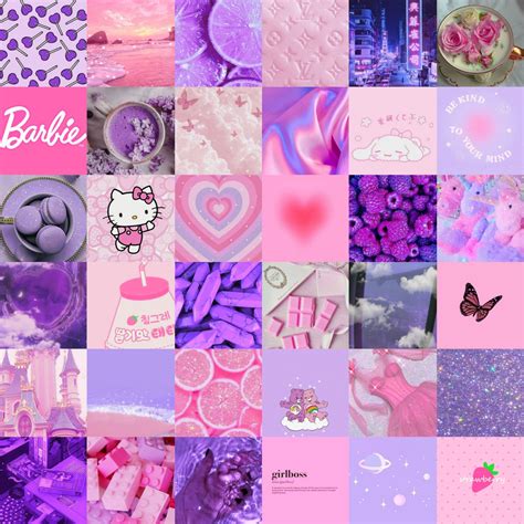 Download Digital Pink And Purple Wallpaper Collage Kit Aesthetic By