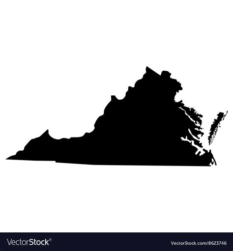 Map Of The Us State Of Virginia Royalty Free Vector Image