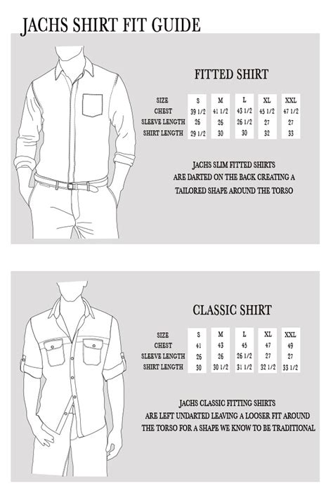 Clothing Size Chart And Measurement Guide Jachs Ny