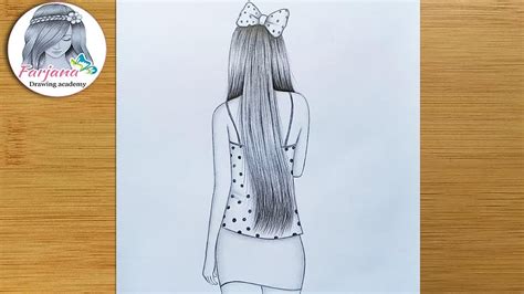 Easy Way To Draw A Girl With Long Hair Back Side How To Draw A