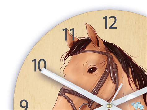 Children Wall Clock Horse With Personalizen Name Clock With Numbers
