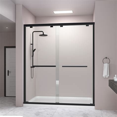dreamline infinity z 44 48 in w x 72 in h semi frameless sliding shower door clear glass in