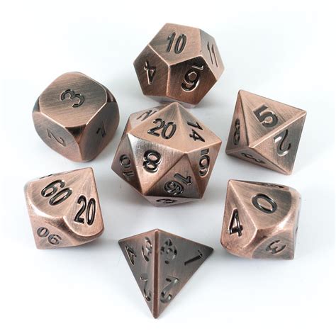 Paladin Roleplaying Solid Metal Dnd Dice Set Bronze
