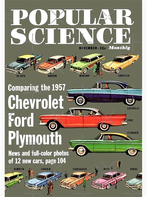 American Cars Popular Science 1957 Poster By Throwbackmotors
