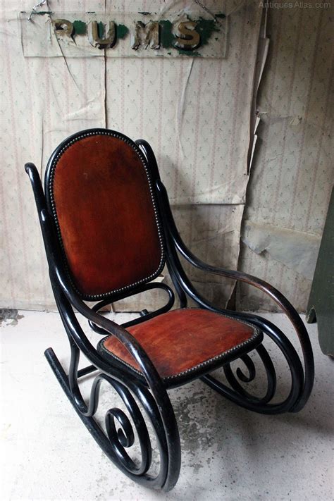 Thonet Style Bentwood And Leather Rocking Chair Antiques Atlas