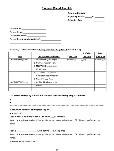 Progress Report Template Download Printable PDF ...