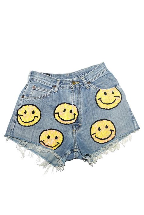 Smiley Denim Shorts Stolen Stores Denim Shorts Shorts Denim