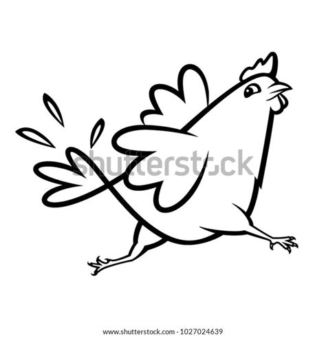 Vector Happy Chicken Cartoon Running Stock Vector Royalty Free