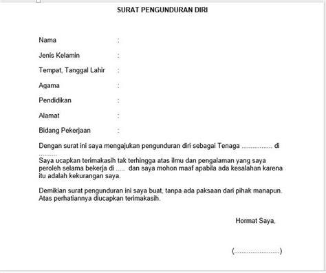 Penamatan kontrak boleh berlaku, sekiranya: Contoh Surat Pengunduran Diri Tenaga Kontrak - Mediasiana ...