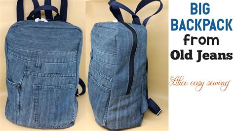 Diy Backpack From Old Jeans Recycle Old Jeans Youtube