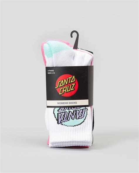Santa Cruz Pop Dot Sock 4 Pack In Multi Fast Shipping And Easy Returns
