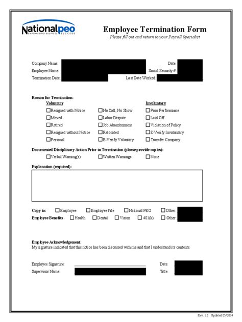 Employee termination procedures & policies. Employee Termination Form - 2 Free Templates in PDF, Word ...