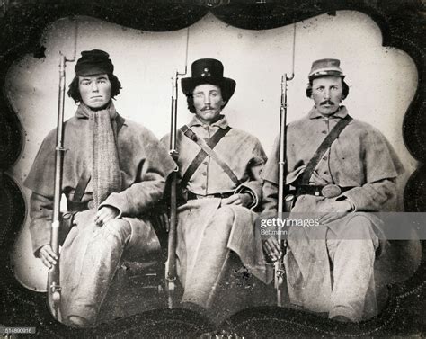 Confederate Soldiers Of The Third Georgia Infantry Two Were