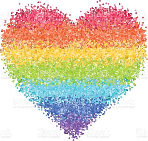 Glitter Rainbow Heart Stock Illustration Download Image