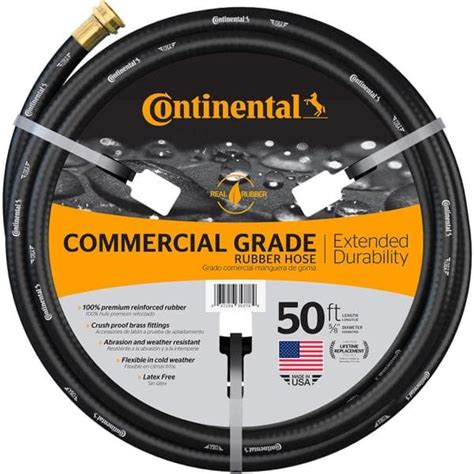 Us Made Water Hose Continental Contitech ¾ X 50 Black Rubber
